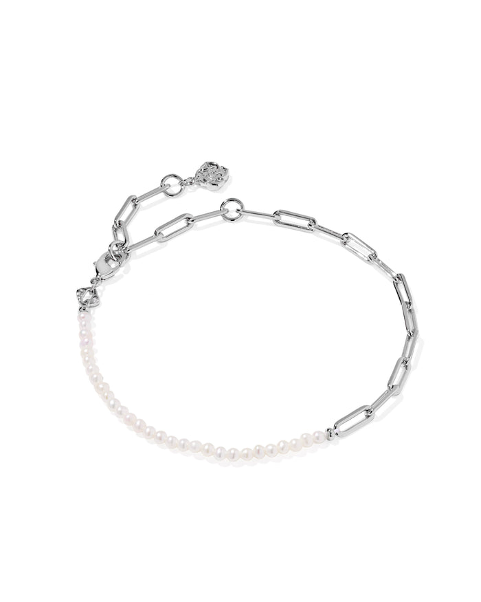 Markie half chain bracelet silver freshwater cultured pearl