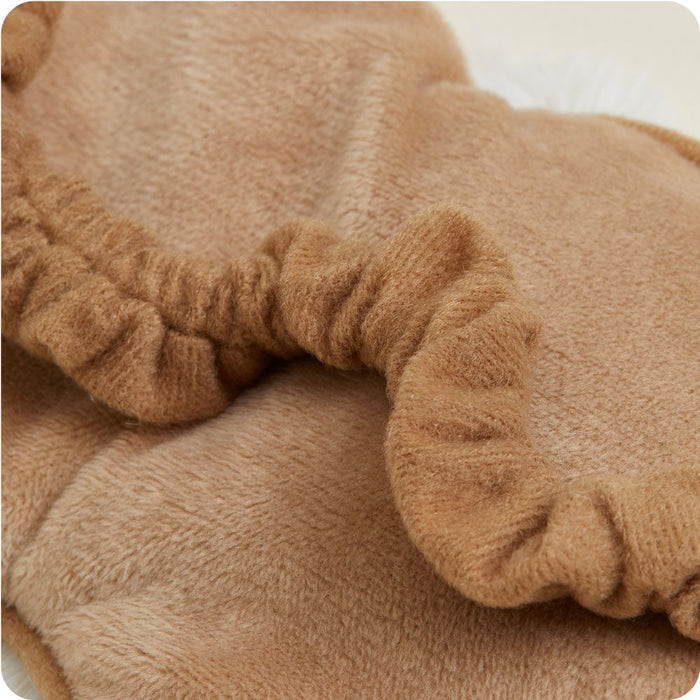 Experience tranquility with Warmies USA's Microwavable Marshmallow Brown Eye Mask.