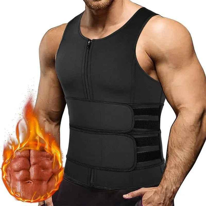 Men Waist Trainer Tank Tops Shapewear Slimming Body Shaper Compression Shirt for Weight Loss Workout Sauna Sweat Vest