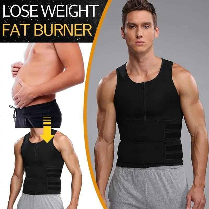 Men Waist Trainer Tank Tops Shapewear Slimming Body Shaper Compression Shirt for Weight Loss Workout Sauna Sweat Vest