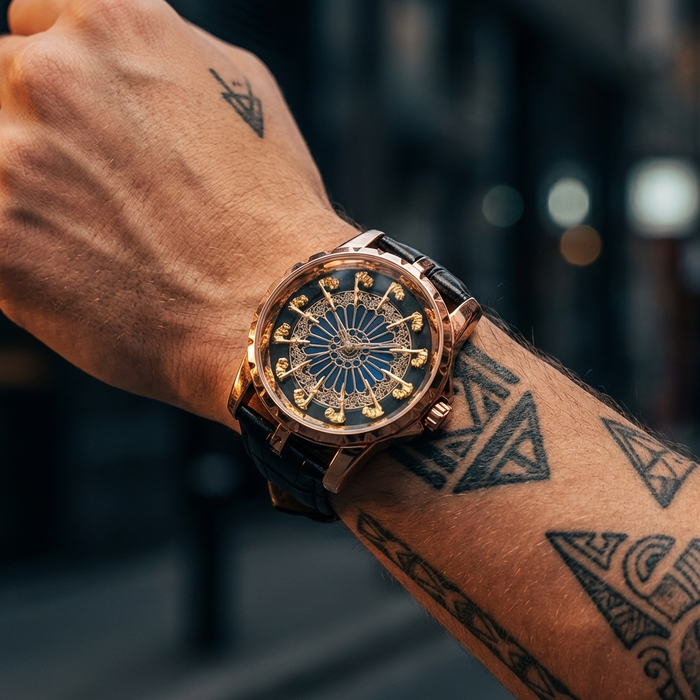 Men's 47mm Large Dial Quartz Wristwatch – 200M Waterproof, Genuine Leather Strap, Mineral Glass