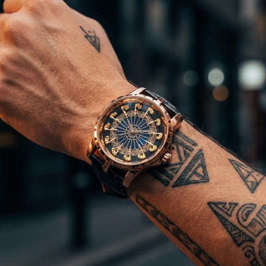 Men's 47mm Large Dial Quartz Wristwatch – 200M Waterproof, Genuine Leather Strap, Mineral Glass