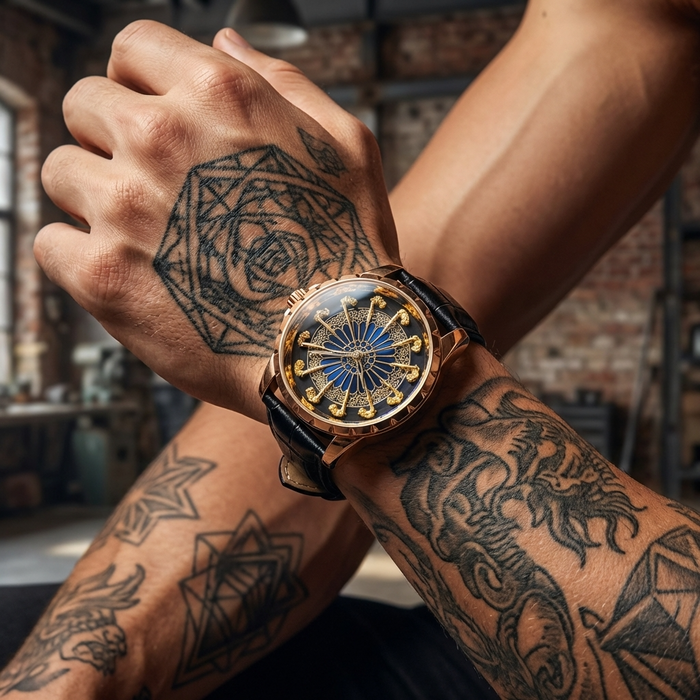 Men's 47mm Large Dial Quartz Wristwatch – 200M Waterproof, Genuine Leather Strap, Mineral Glass