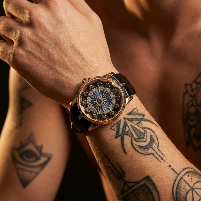 Men's 47mm Large Dial Quartz Wristwatch – 200M Waterproof, Genuine Leather Strap, Mineral Glass