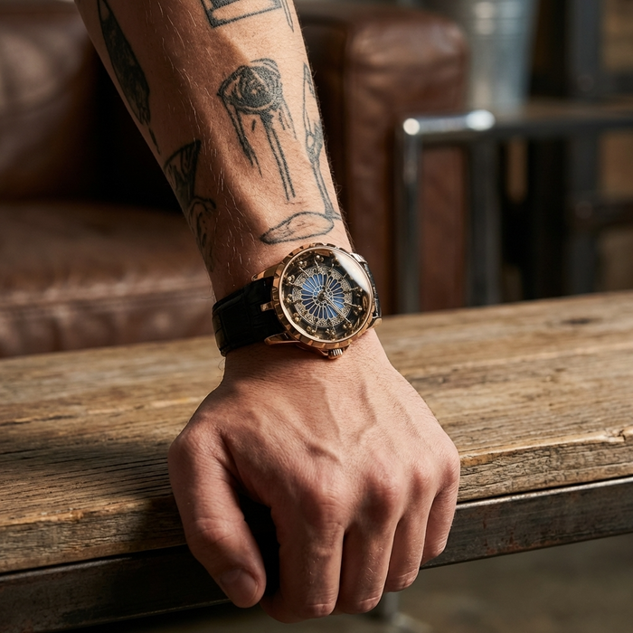 Men's 47mm Large Dial Quartz Wristwatch – 200M Waterproof, Genuine Leather Strap, Mineral Glass