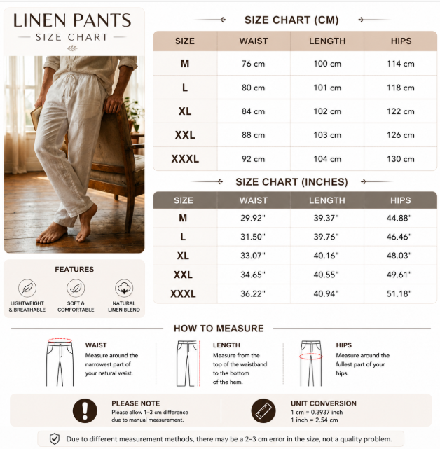 Men’s 70% Cotton Casual Trousers – Breathable Straight Leg Pants with Relaxed Fit, Adjustable Belt & Everyday Comfort Style
