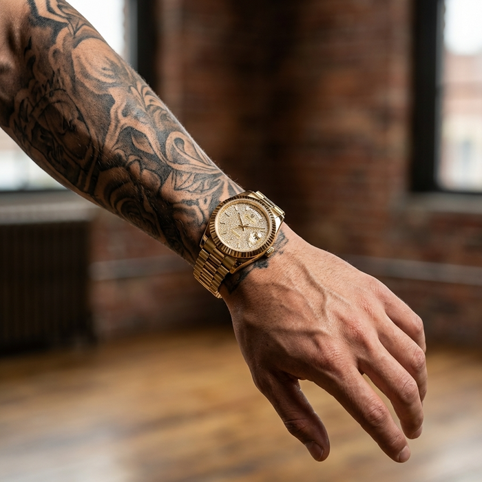 Men's Automatic Calendar Watch – Stainless Steel Mechanical Timepiece with Day-Date Display, Mineral Crystal & Waterproof Design