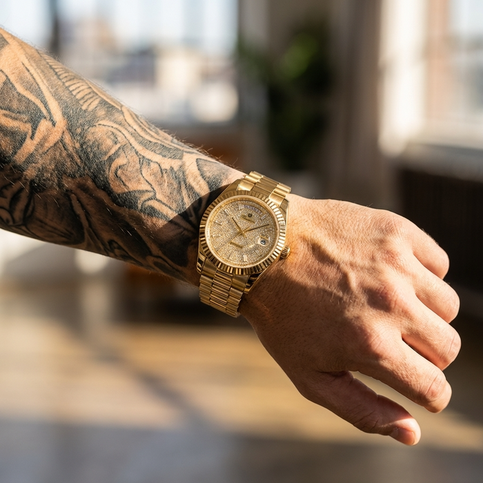 Men's Automatic Calendar Watch – Stainless Steel Mechanical Timepiece with Day-Date Display, Mineral Crystal & Waterproof Design