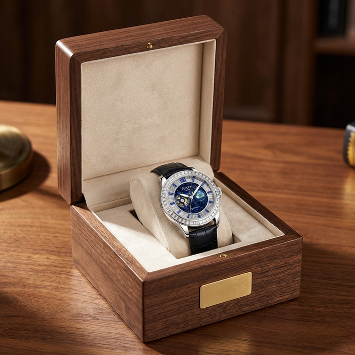 Men's Automatic Mechanical Watch – Skeleton Dial, Leather Strap & Luminous Hands, 30M Water Resistant