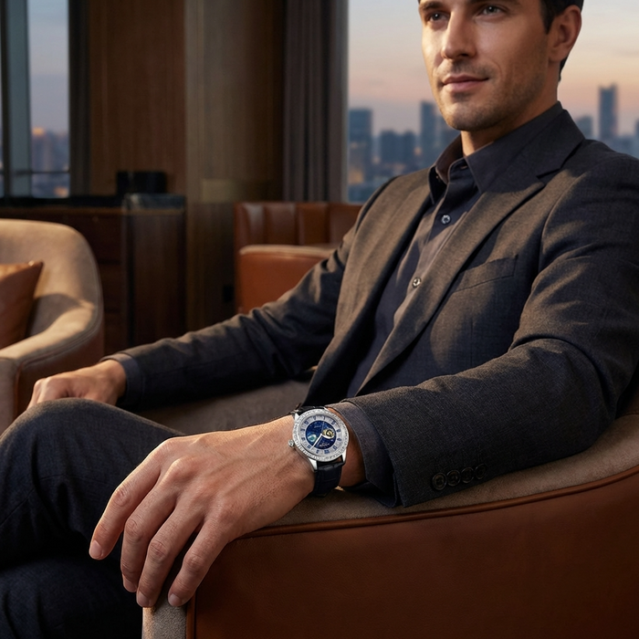Men's Automatic Mechanical Watch – Skeleton Dial, Leather Strap & Luminous Hands, 30M Water Resistant