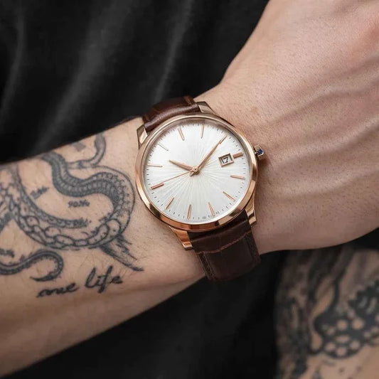 Men's Automatic Skeleton Watch – Stainless Steel, 50M Waterproof Cocktail Series