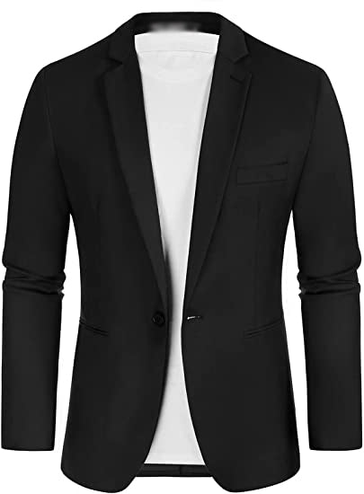 Men's Blazer Slim Fit One Button Lapel For Casual Business Wedding Jacket