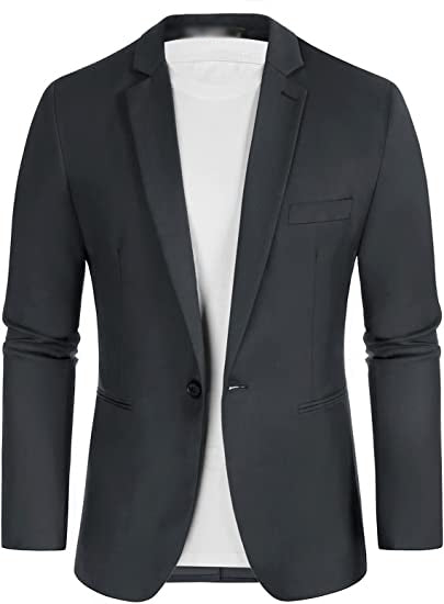 Men's Blazer Slim Fit One Button Lapel For Casual Business Wedding Jacket