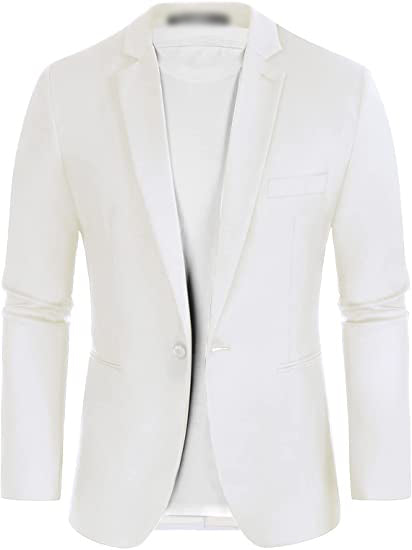 Men's Blazer Slim Fit One Button Lapel For Casual Business Wedding Jacket
