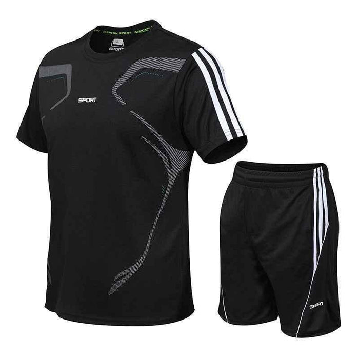 Set Men's Sports Set Fitness Short Sleeve T-Shirt Shorts Light Strong Dry breathable casual short T sportswear