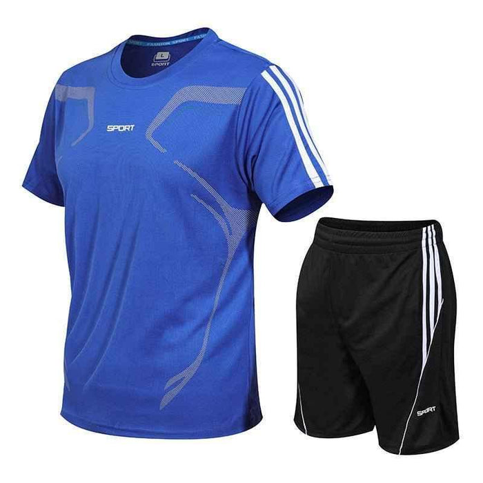 Set Men's Sports Set Fitness Short Sleeve T-Shirt Shorts Light Strong Dry breathable casual short T sportswear