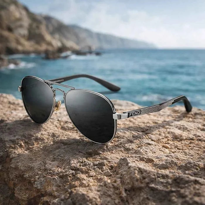 Men's Carbon Fiber Pilot Sunglasses – Polarized, UV-Protected, Color-Changing Aviator Shades