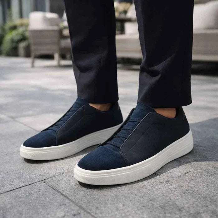 Men's Casual Leather Sneakers – PU Upper, Top-Grain Cowhide Lining, Lace-Up, EU 37–45, 2 Colors