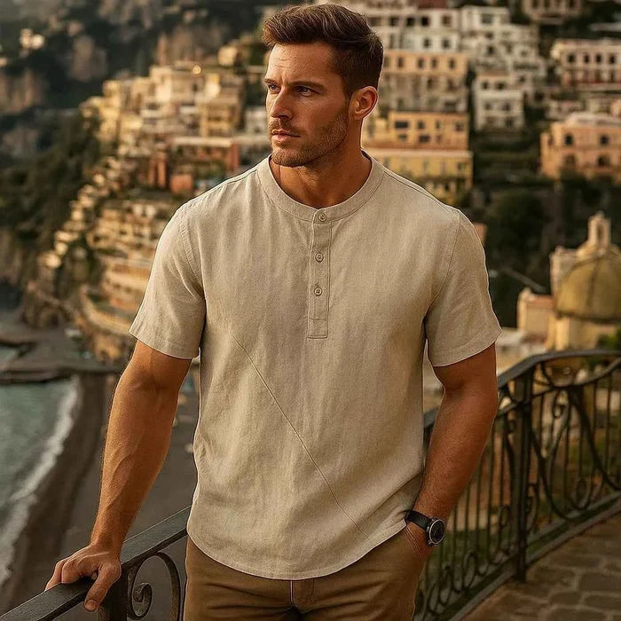 Men's Cotton & Linen Short Sleeve T-Shirt – Breathable Summer Essential, M–4XL, 8 Colors