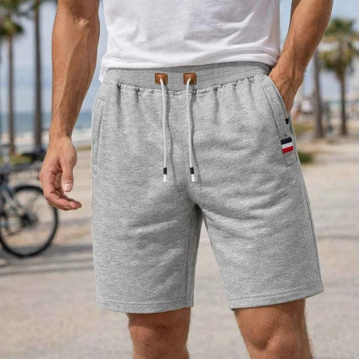Men's Cotton Stretch Shorts – Breathable Mid-Waist Straight Fit Summer Shorts with Zipper Pockets