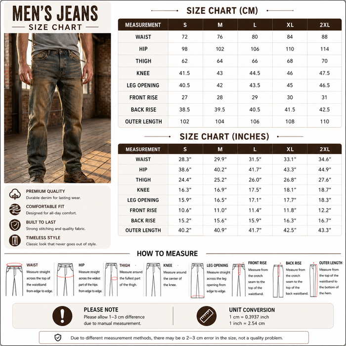 Men’s Distressed Retro Jeans – Loose Straight Leg Denim Pants with Yellow Wash, Vintage Detailing & Casual Streetwear Style