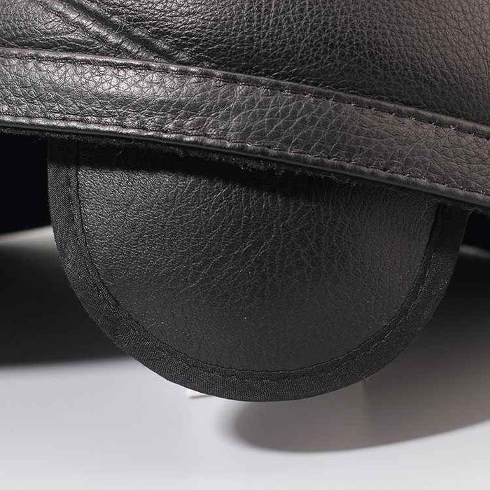 Men's First-Layer Cowhide Leather Baseball Cap – Adjustable Flat Brim Dome Cap, 56–60 cm