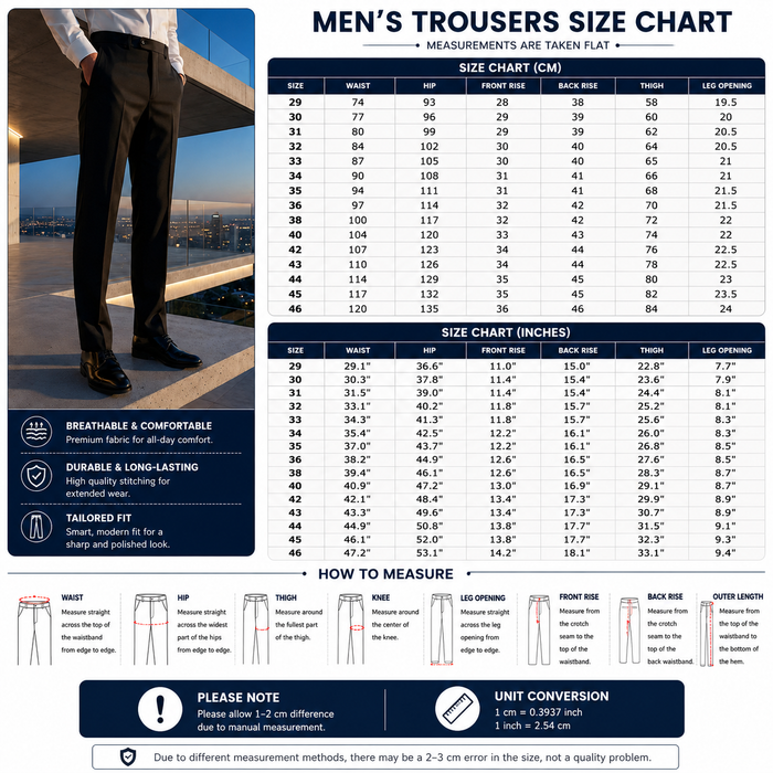 Men’s Formal Business Suit Pants – Straight Leg Dress Trousers with Comfortable Fit, Wrinkle-Resistant Fabric & Classic Office Style