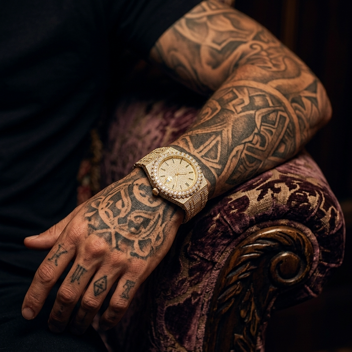 Men's Full Diamond Quartz Watch