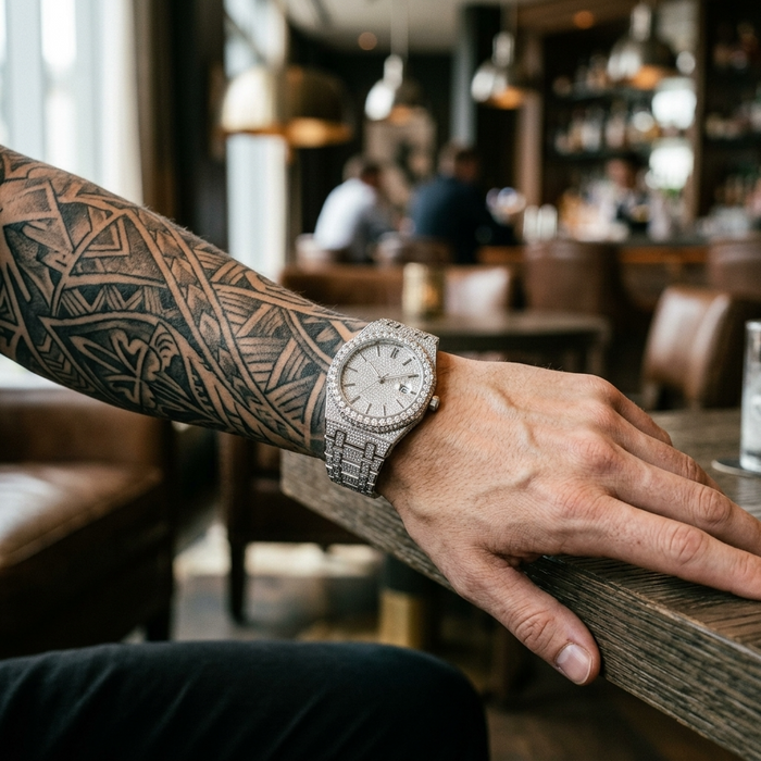 Men's Full Diamond Quartz Watch