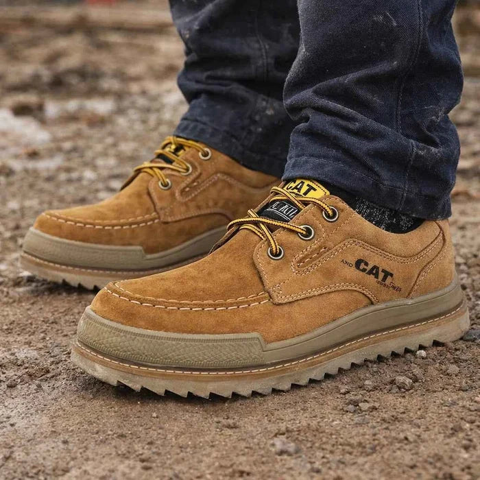 Men's Genuine Cowhide Leather Sneakers – Breathable Mesh Lining, Lace-Up, Anti-Slip Rubber Sole, Medium Heel, EU 38–45