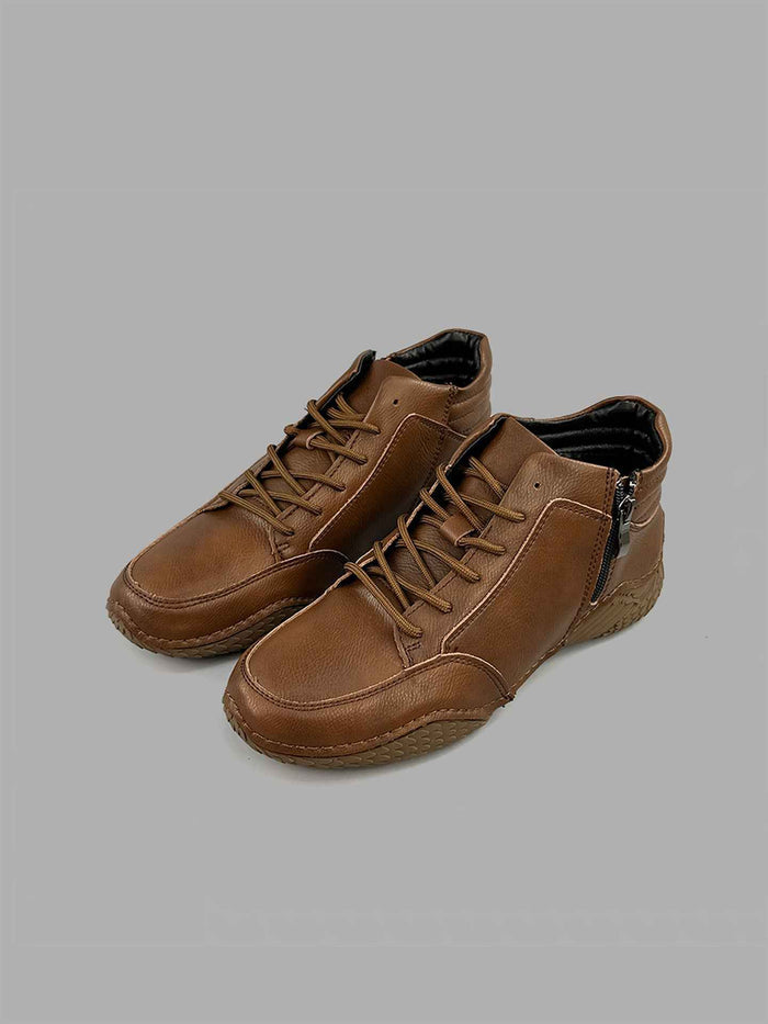Men's Genuine Leather Martin Boots – Two-Layer Cowhide Lace-Up British Style Work Boots, Rubber Sole, EU 38–46