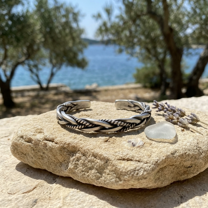 Men's Handmade Hemp Rope Bracelet – Titanium Steel Boho Wristband