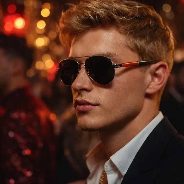 Men's Heart-Shaped Natural Crystal Sunglasses – UV390 Protection