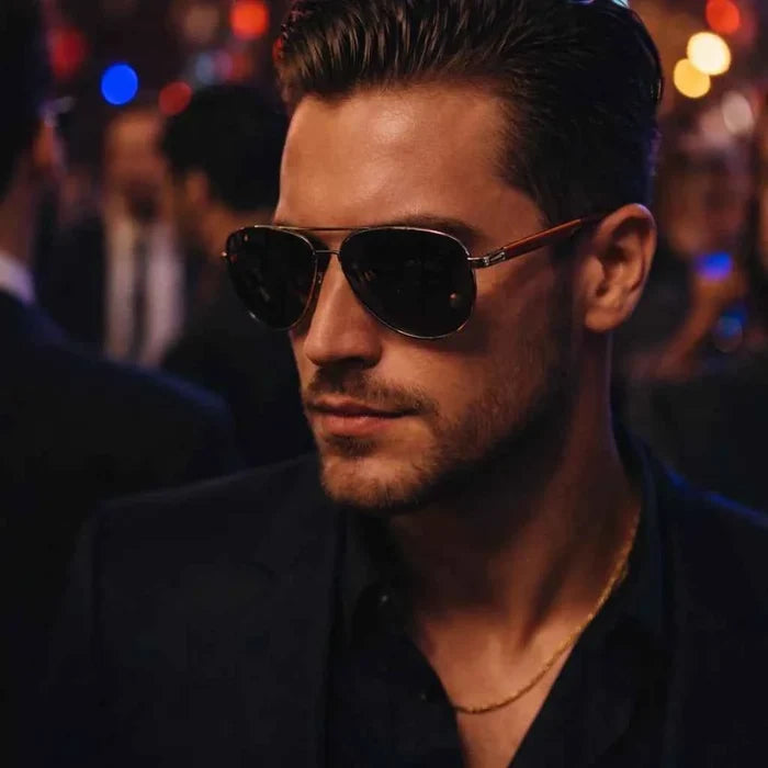 Men's Heart-Shaped Natural Crystal Sunglasses – UV390 Protection