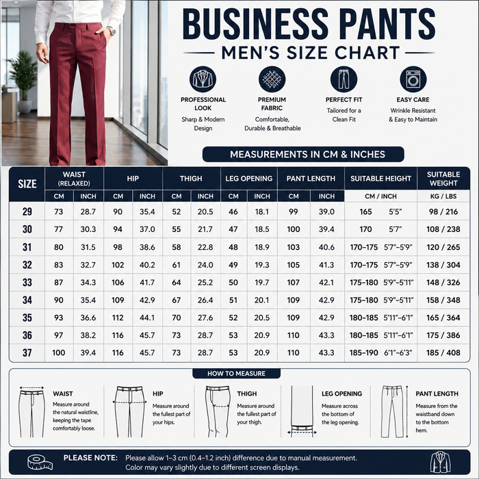 Men's High-Waist Straight-Leg Business Pants – Slim Flare Trousers