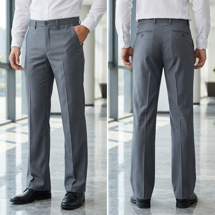 Men's High-Waist Straight-Leg Business Pants – Slim Flare Trousers