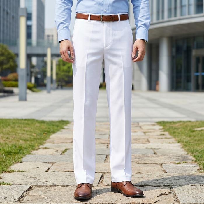 Men's High-Waist Straight-Leg Business Pants – Slim Flare Trousers