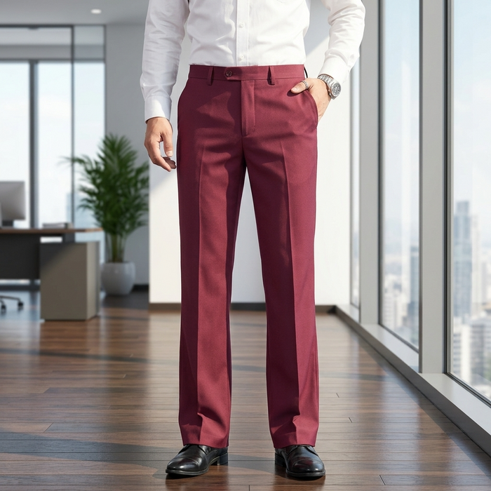 Men's High-Waist Straight-Leg Business Pants – Slim Flare Trousers