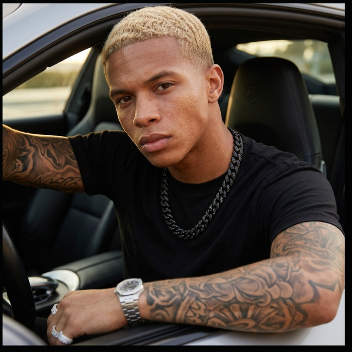 Men's Hip-Hop Full Diamond Cuban Black Chain Necklace