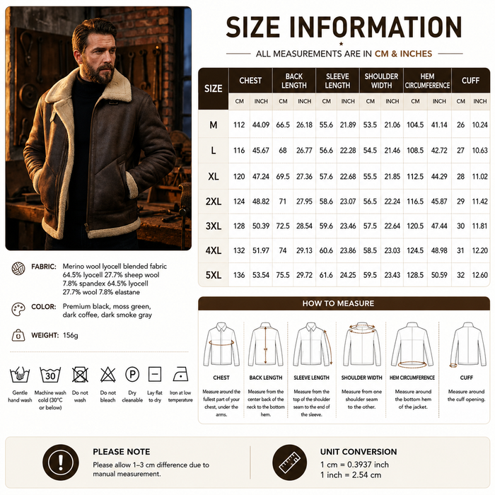 Men’s Leather Fur Lapel Jacket – Thickened Winter Warm Zipper Coat with Side Pockets Loose Fit
