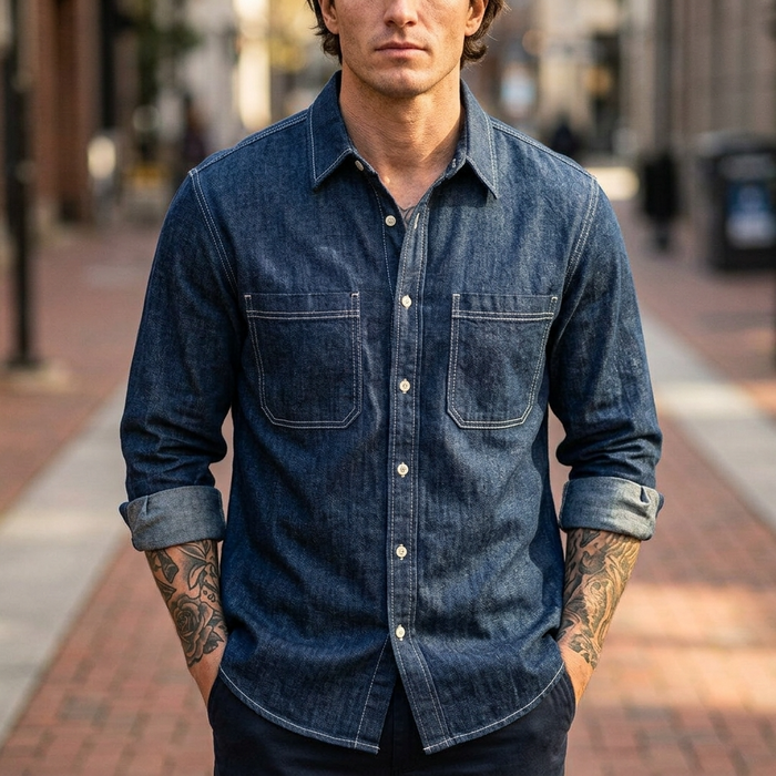 Men's Linen-Blend Long Sleeve Shirt – Breathable Lapel Collar Casual Button-Up