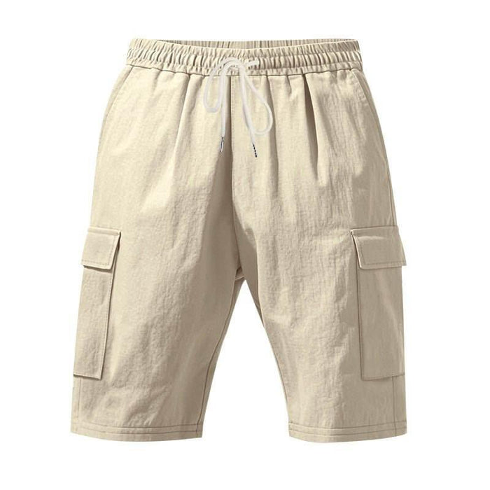 Men's Linen Casual Shorts - Air-Permeable, Multi-Pocket, Loose Fit Beachwear for Summer - Allen-Fitness