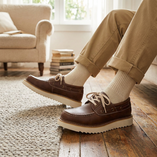 Men's Marker Shoes – Premium Double-Layer Cowhide Upper, Reinforced Toe Cap, Oil-Resistant Sole, Wax-Treated Waterproof