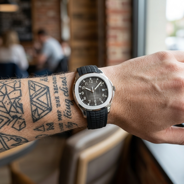 Black Rubber White Shell Gray Dial / 40