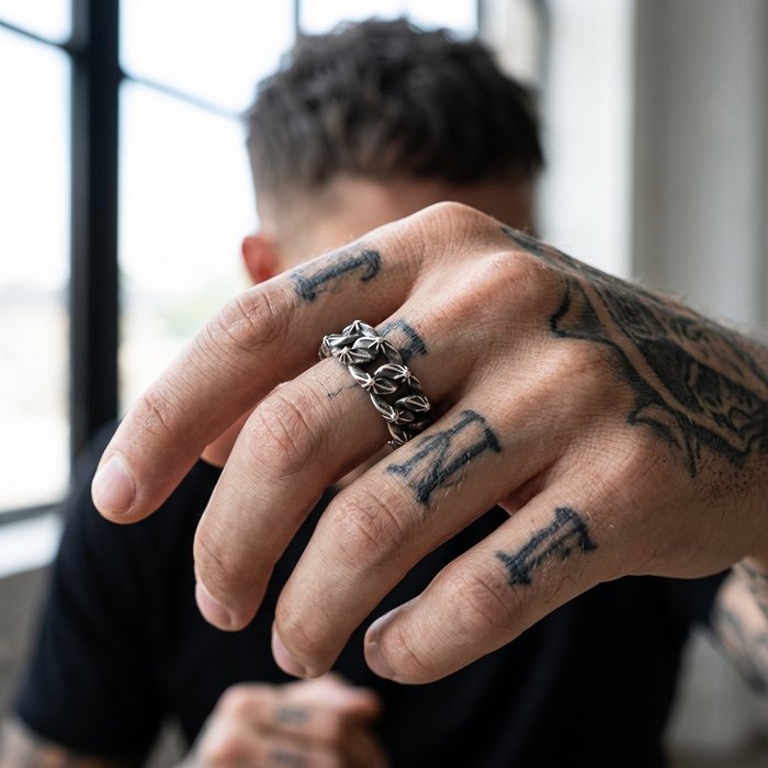 Men's Minimalist Stainless Steel Layered Ring – Stackable Street Style
