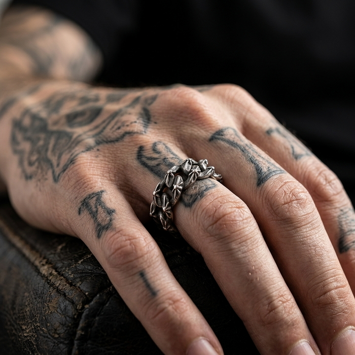 Men's Minimalist Stainless Steel Layered Ring – Stackable Street Style