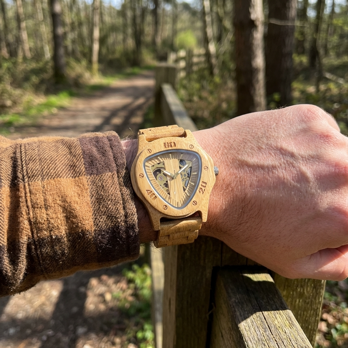 Picture style wooden watch