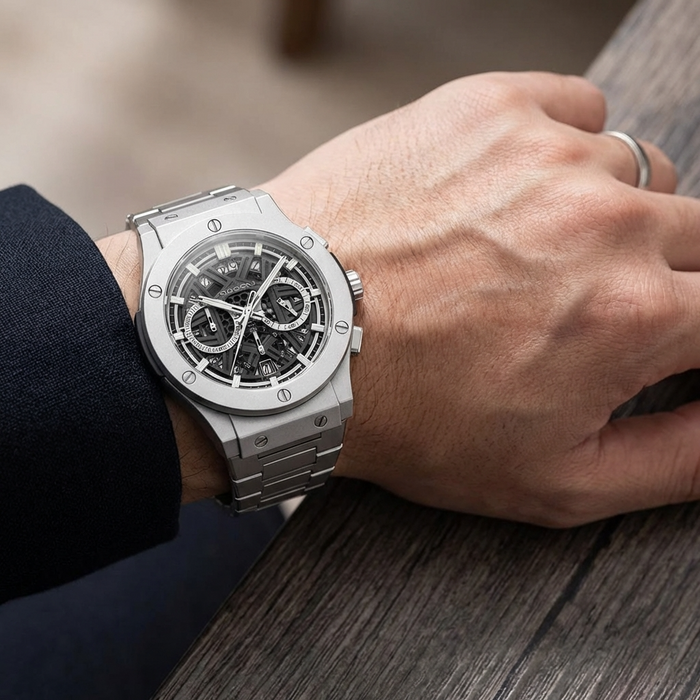 Men's Multifunction Waterproof Luminous Chronograph Watch – 42mm Quartz Calendar Stainless Steel Strap Sport Business Timepiece