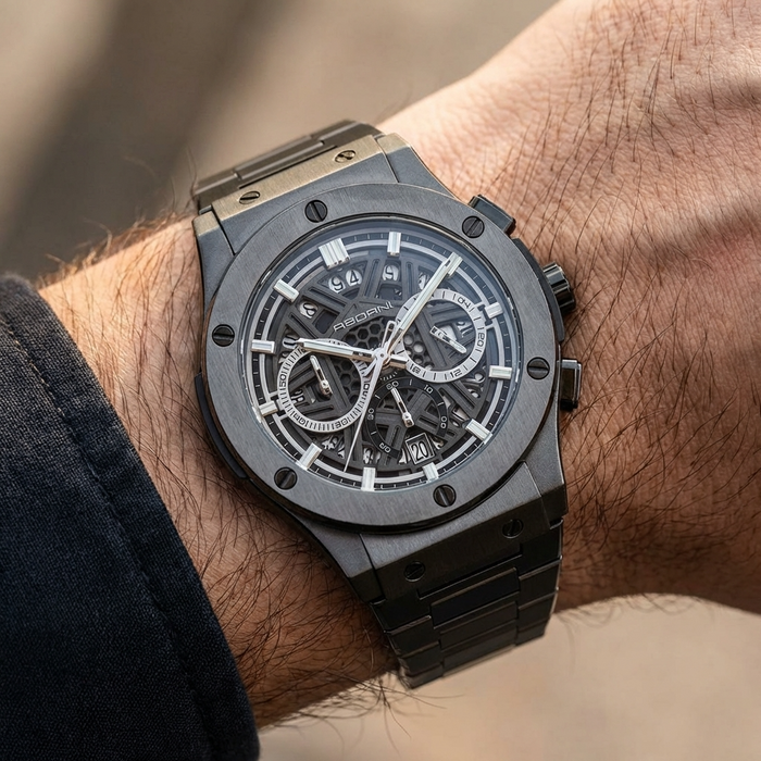 Men's Multifunction Waterproof Luminous Chronograph Watch – 42mm Quartz Calendar Stainless Steel Strap Sport Business Timepiece