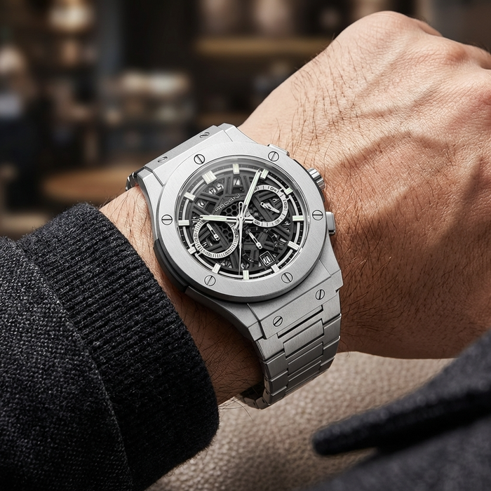 Men's Multifunction Waterproof Luminous Chronograph Watch – 42mm Quartz Calendar Stainless Steel Strap Sport Business Timepiece